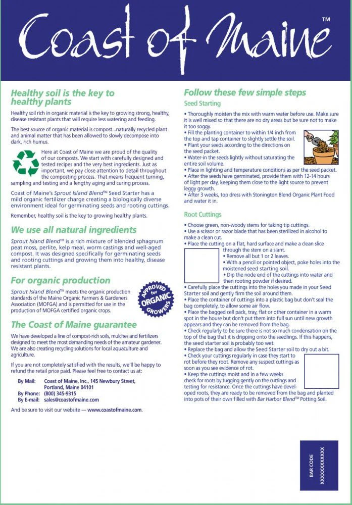 Coast of Maine Sprout Island Blend Organic Seed Starter - 60 cu ft Sling - Image 2