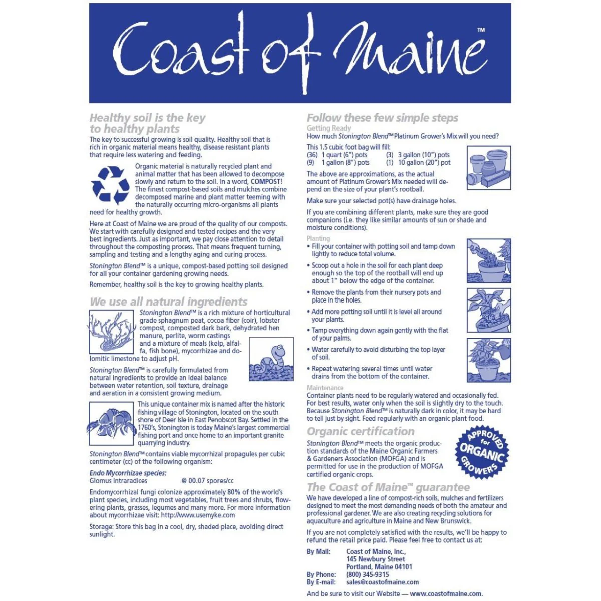 Coast of Maine Stonington Platinum Growers Mix - 1.5 cu ft Bag - Image 4
