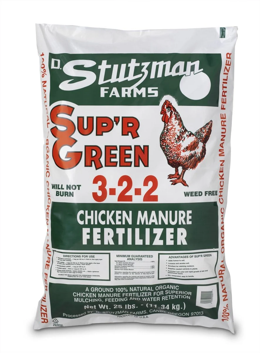 Sup'R Green (3-2-2) Composted Chicken Manure - 80 x 25 lb Bags - Image 2
